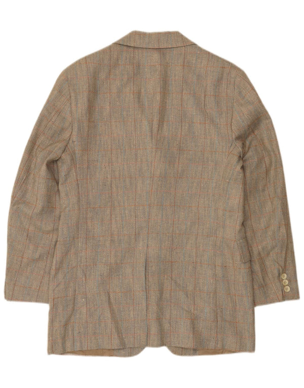 Oakmont Mens 2 Button Blazer Jacket Size 39 Medium Brown Check