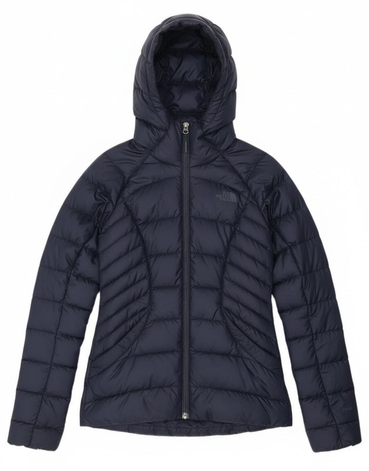 The North Face Womens Hooded Padded Jacket UK 6 XS Navy Blue Polyester