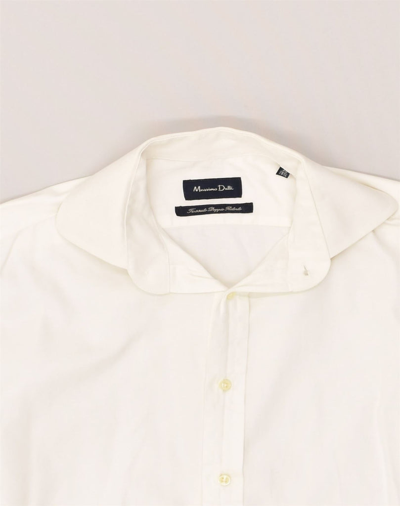 MASSIMO DUTTI Mens Shirt Size 15 1/2 Medium White Cotton | Vintage Massimo Dutti | Thrift | Second-Hand Massimo Dutti | Used Clothing | Messina Hembry 