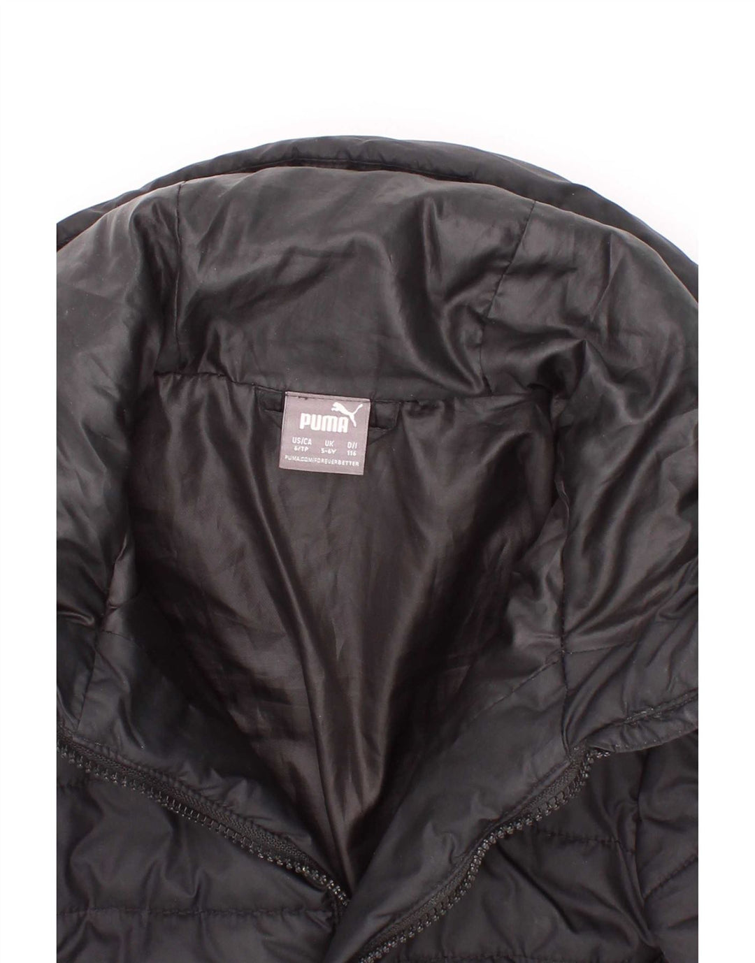 Puma Boys Hooded Padded Jacket 5-6 Years Black Polyester