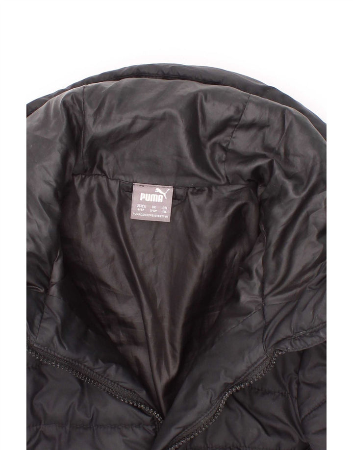 Puma Boys Hooded Padded Jacket 5-6 Years Black Polyester