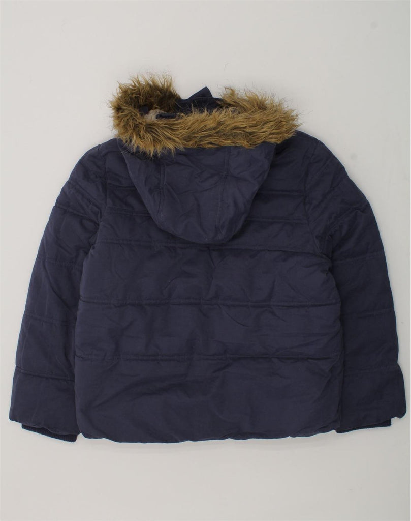 FAT FACE Girls Hooded Padded Jacket 8-9 Years Navy Blue Polyester | Vintage Fat Face | Thrift | Second-Hand Fat Face | Used Clothing | Messina Hembry 