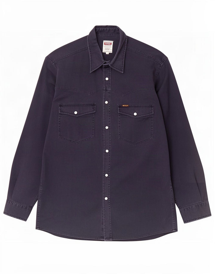 Rifle Mens Shirt Large Navy Blue Cotton