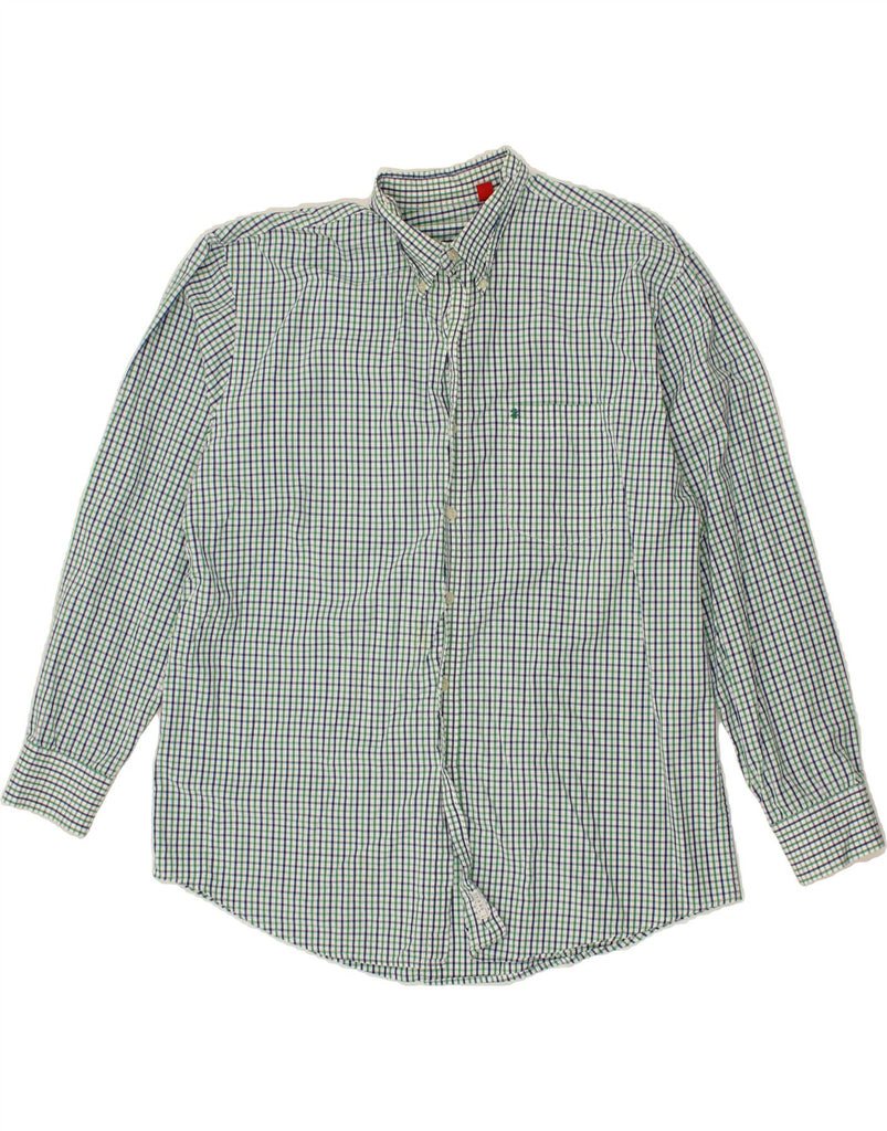 IZOD Mens Shirt Large Green Check Cotton Vintage Izod and Second-Hand Izod from Messina Hembry 