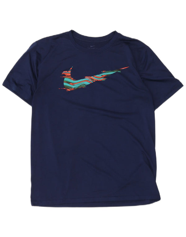 Nike Mens Dri Fit Graphic T-Shirt Top Large Navy Blue