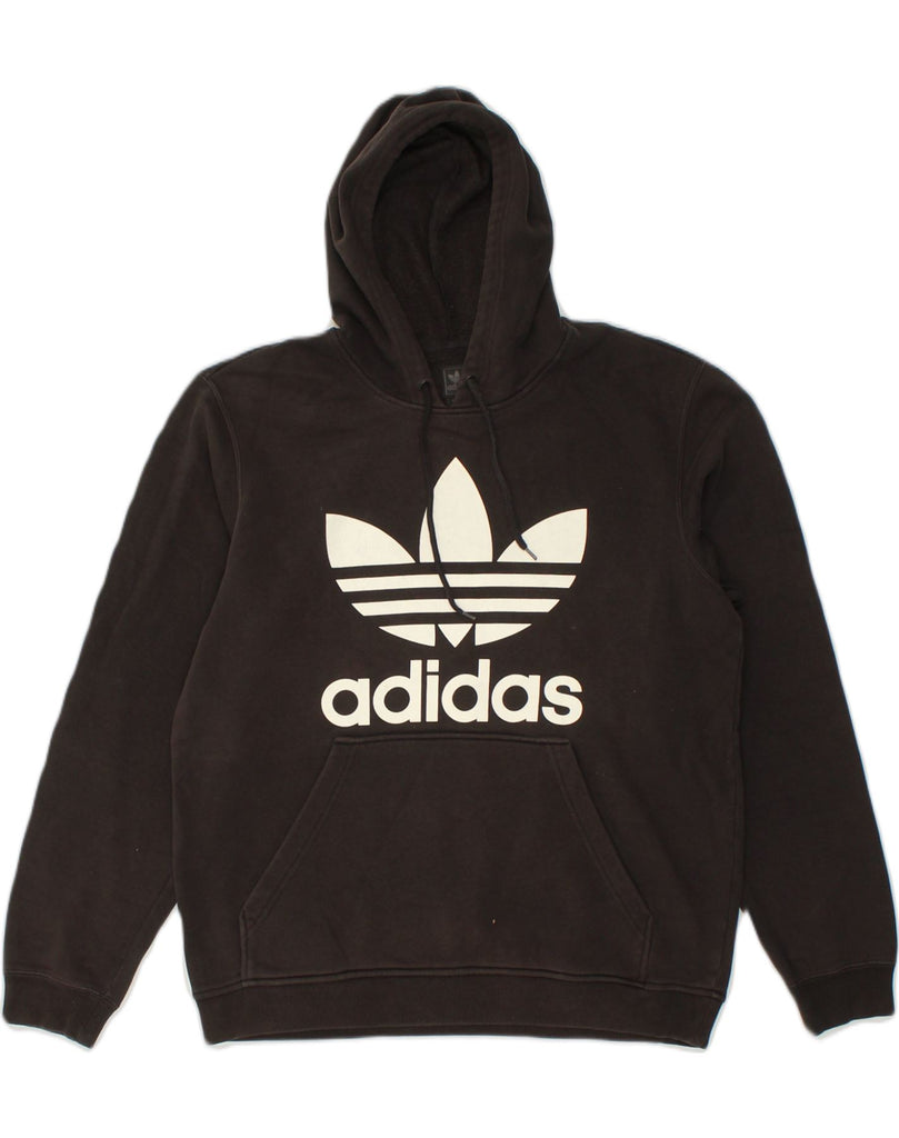 ADIDAS Mens Graphic Hoodie Jumper Medium Black Cotton | Vintage Adidas | Thrift | Second-Hand Adidas | Used Clothing | Messina Hembry 