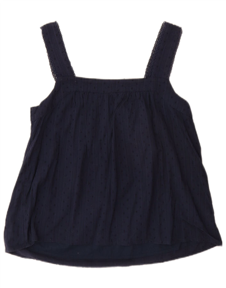 Marks & Spencer Womens Sleeveless Cami Top UK 10 Small Navy Blue Spotted