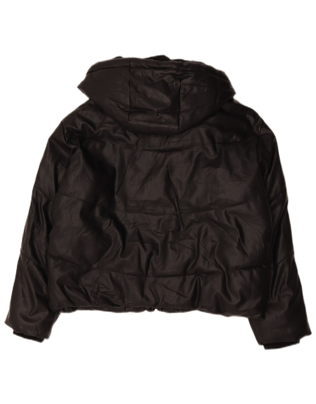 Zara Womens Hooded Oversized Padded Jacket UK 14 Medium Black