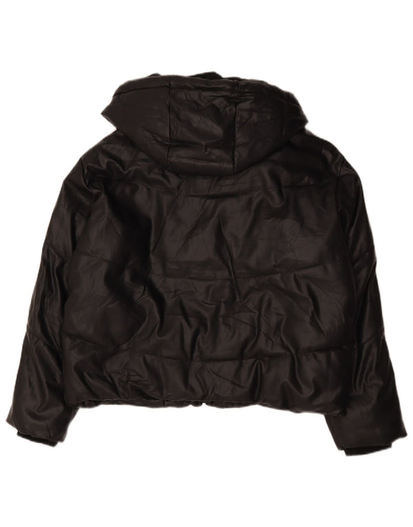 Zara Womens Hooded Oversized Padded Jacket UK 14 Medium Black