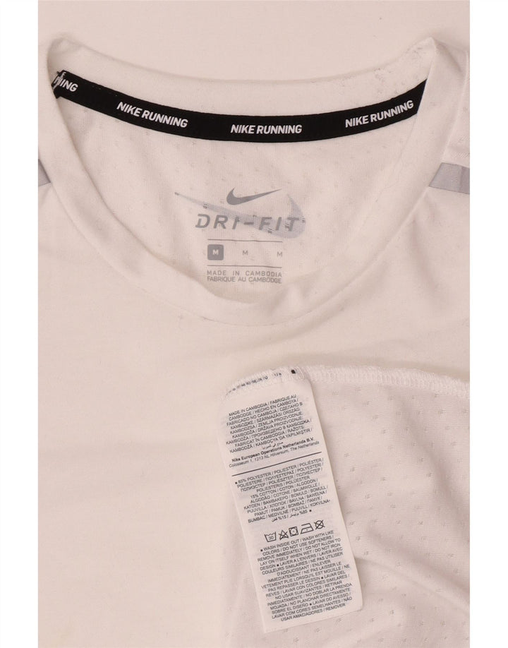 Nike Mens Dri Fit Graphic T-Shirt Top Medium White Polyester