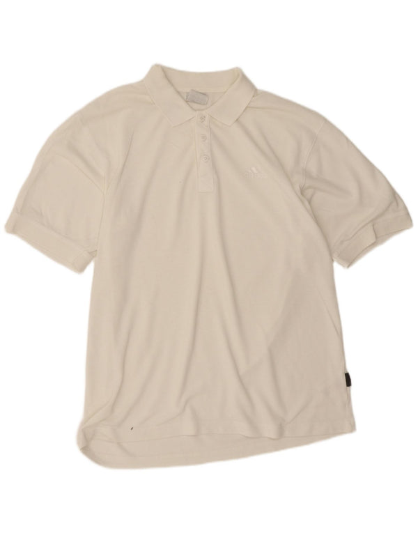 Adidas Mens Polo Shirt UK 44/46 Large White Cotton