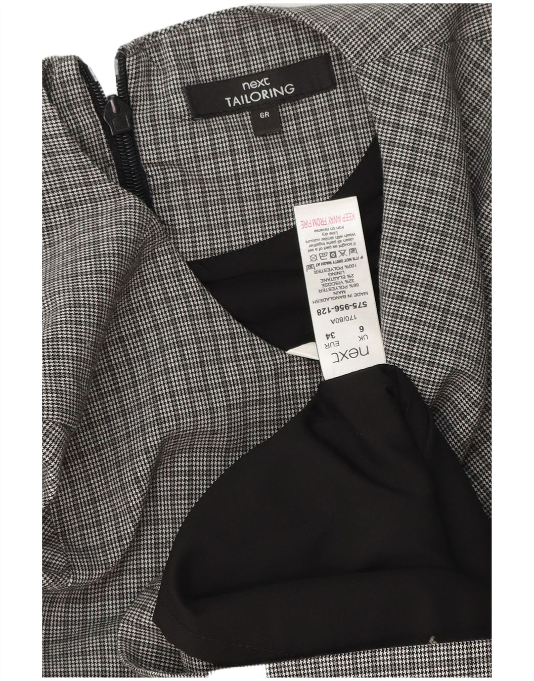 Next Womens Sheath Dress UK 6 XS Grey Houndstooth