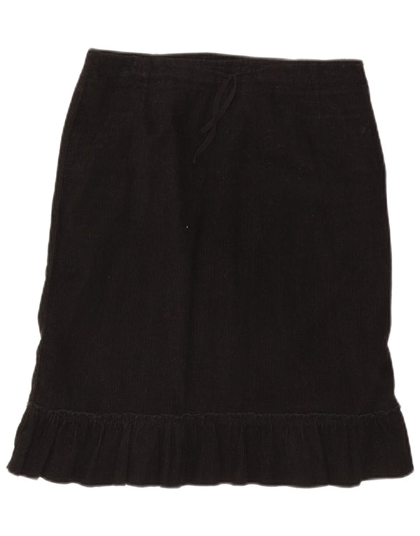 Benetton Womens Corduroy Skirt IT 42 Medium W28  Black Cotton