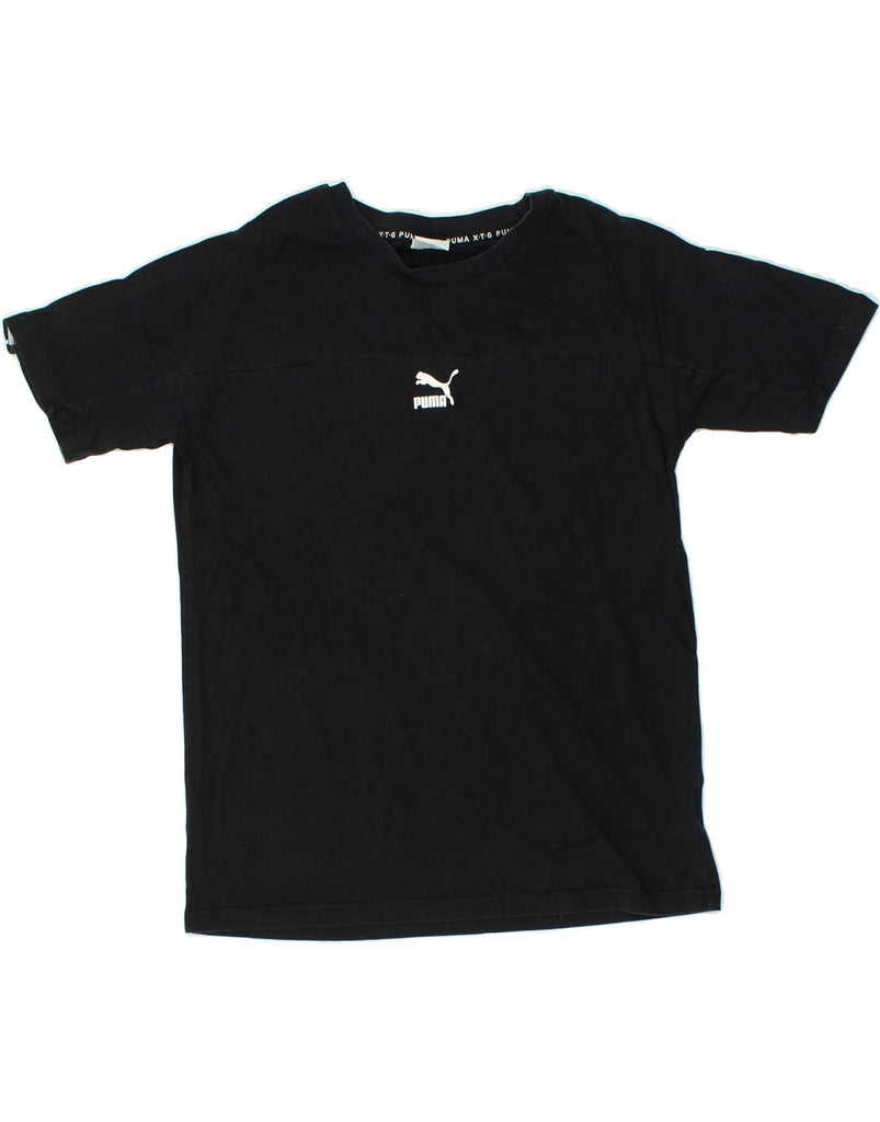 PUMA Mens T-Shirt Top Medium Black Cotton | Vintage Puma | Thrift | Second-Hand Puma | Used Clothing | Messina Hembry 