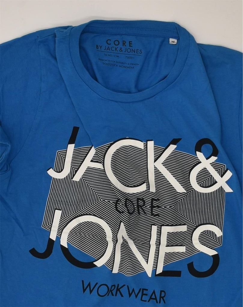 JACK & JONES Womens Graphic T-Shirt Top UK 12 Medium Blue Cotton | Vintage Jack & Jones | Thrift | Second-Hand Jack & Jones | Used Clothing | Messina Hembry 