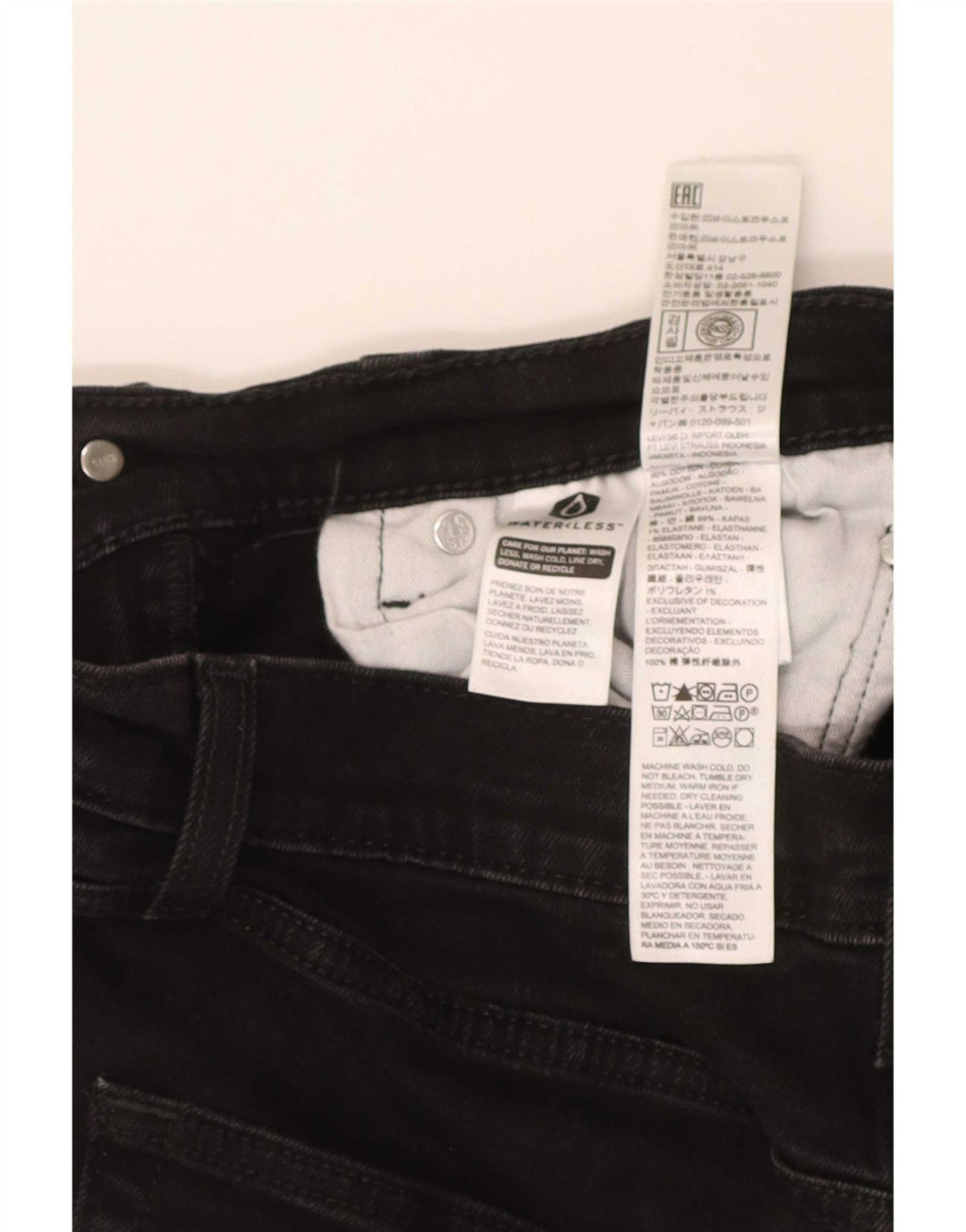 Levi's Mens 512 Slim Jeans W32 L30 Black Cotton