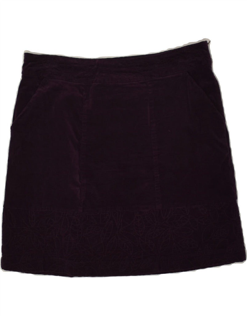 WHITE STUFF Womens Velvet Mini Skirt UK 12 Medium W30  Purple | Vintage White Stuff | Thrift | Second-Hand White Stuff | Used Clothing | Messina Hembry 