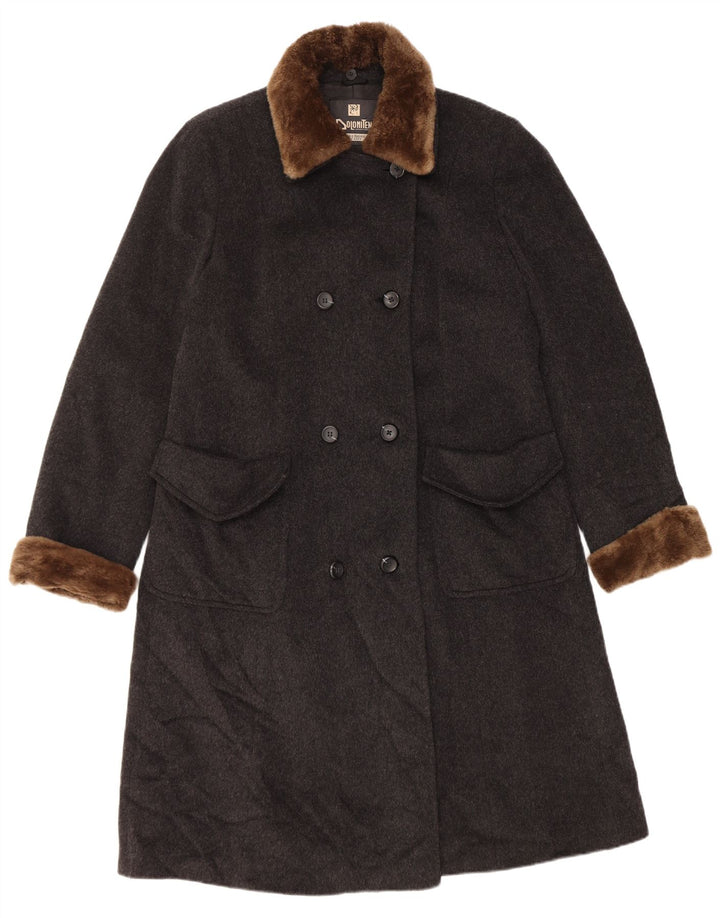 Dolomiten Womens Double Breasted Coat IT 48 XL Grey Virgin Wool