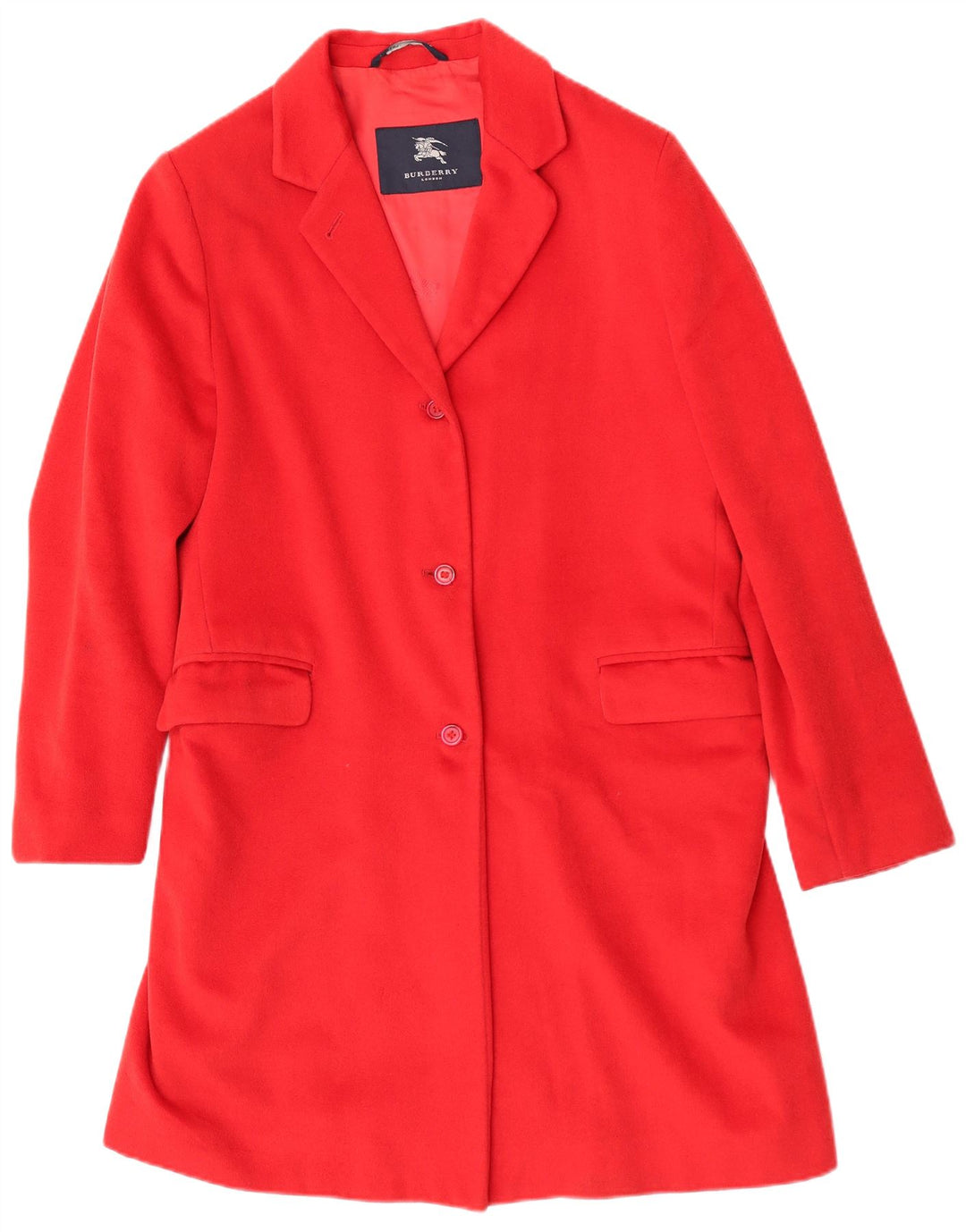 Burberry Womens Overcoat UK 14 Large Red Wool Classic