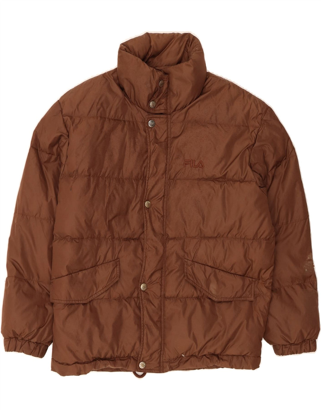 FILA Mens Padded Jacket UK 38 Medium Brown Polyamide Vintage Fila and Second-Hand Fila from Messina Hembry 