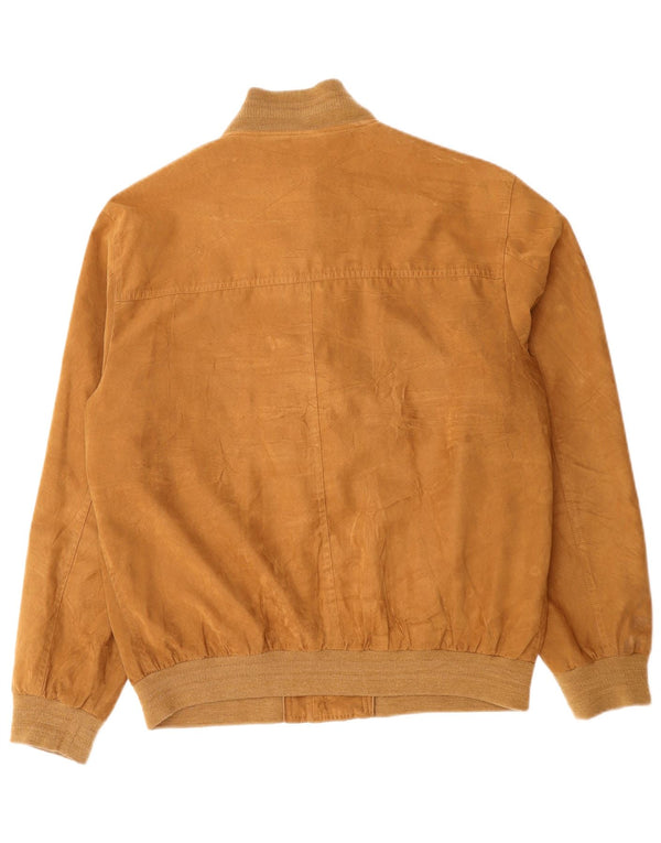 Vintage Mens Bomber Jacket UK 40 Large Brown Polyester