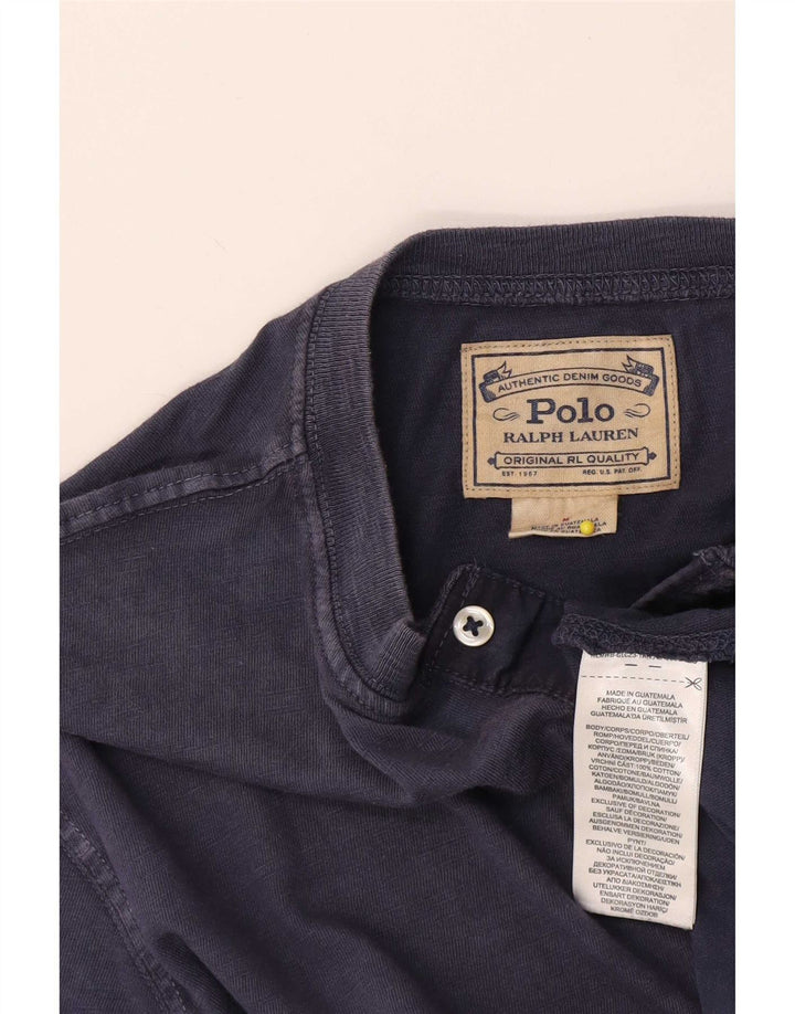 Polo Ralph Lauren Mens Top Long Sleeve Medium Navy Blue Cotton