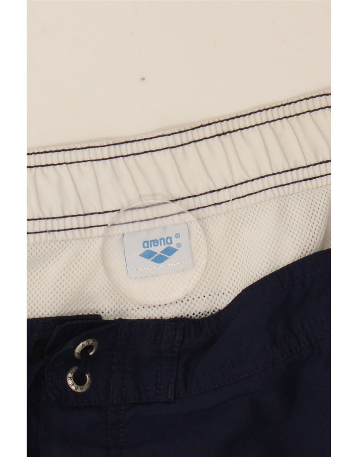 Arena Mens Graphic Swimming Shorts Medium  Navy Blue Colourblock