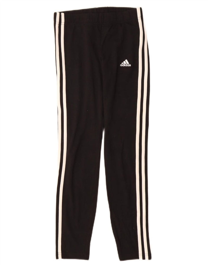 ADIDAS Girls Tracksuit Trousers 13-14 Years  Black Cotton