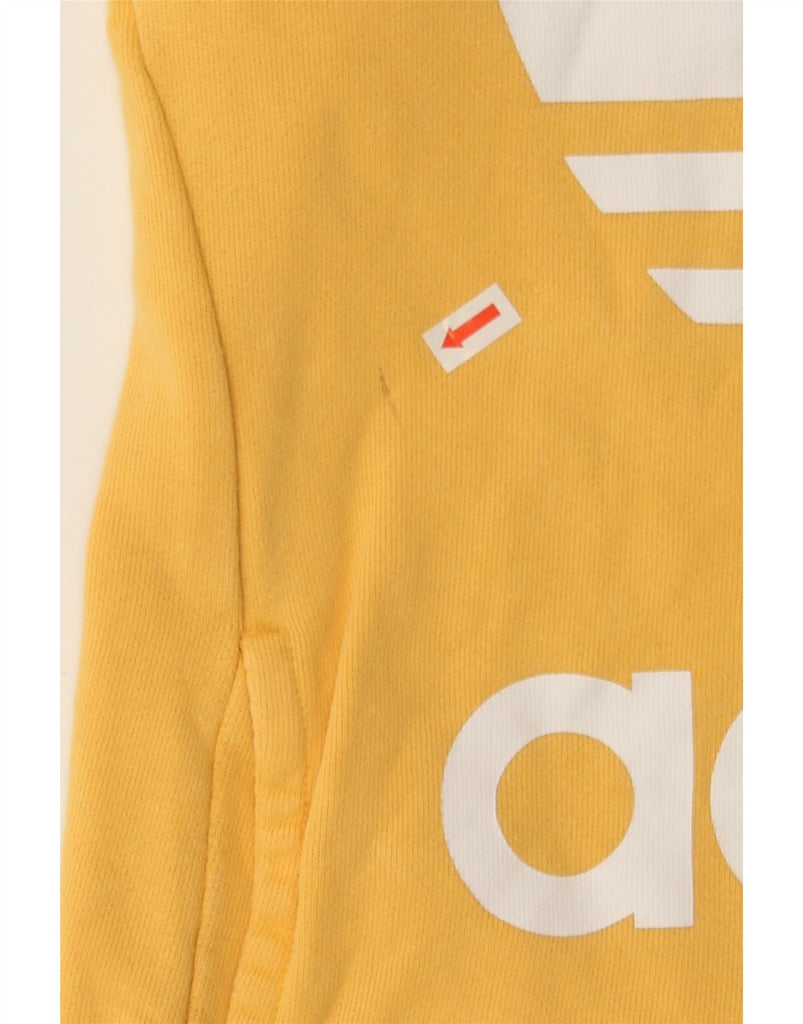 ADIDAS Womens Oversized Graphic Hoodie Jumper UK 6 XS  Yellow Cotton Vintage Adidas and Second-Hand Adidas from Messina Hembry 
