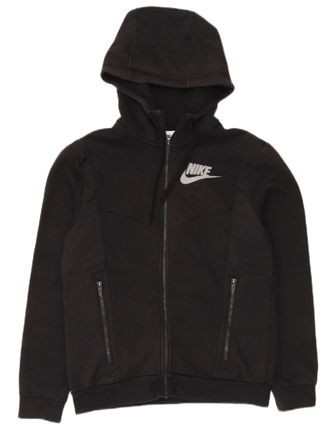 Nike Mens Zip Hoodie Sweater Small Black Cotton