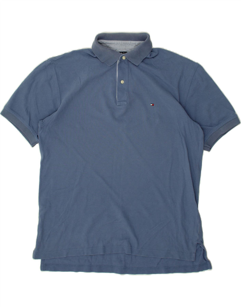 TOMMY HILFIGER Mens Polo Shirt Large Blue Cotton Vintage Tommy Hilfiger and Second-Hand Tommy Hilfiger from Messina Hembry 