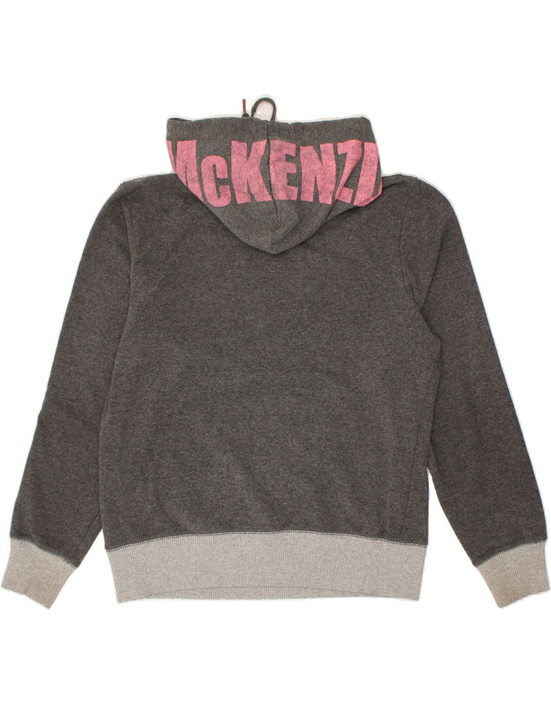 MCKENZIE Womens Graphic Hoodie Jumper US 16 2XL Grey Cotton | Vintage Mckenzie | Thrift | Second-Hand Mckenzie | Used Clothing | Messina Hembry 