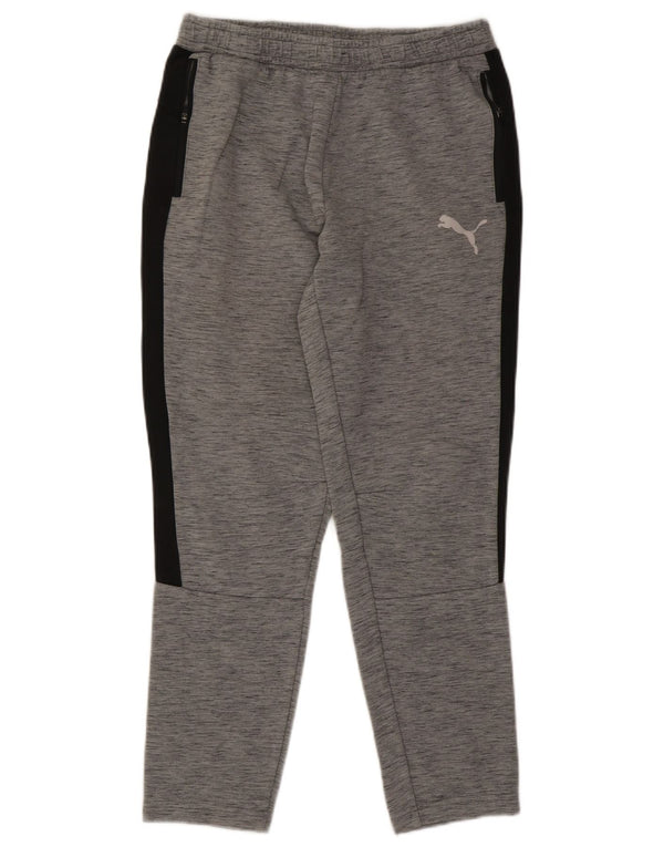 Puma Mens Tracksuit Trousers Medium  Grey Colourblock Cotton