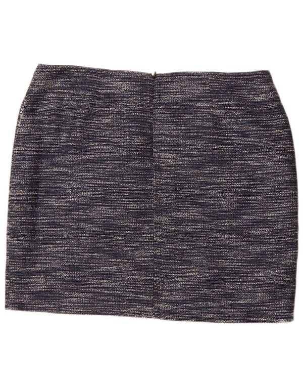 MONSOON Womens Pencil Skirt UK 18 XL W38 Navy Blue Flecked Polyester