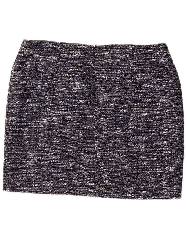 MONSOON Womens Pencil Skirt UK 18 XL W38 Navy Blue Flecked Polyester