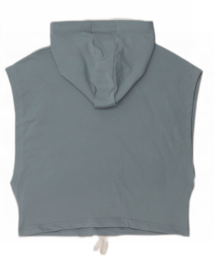 Under Armour Womens Crop Hooded Oversized Vest Top UK 10 Small Blue