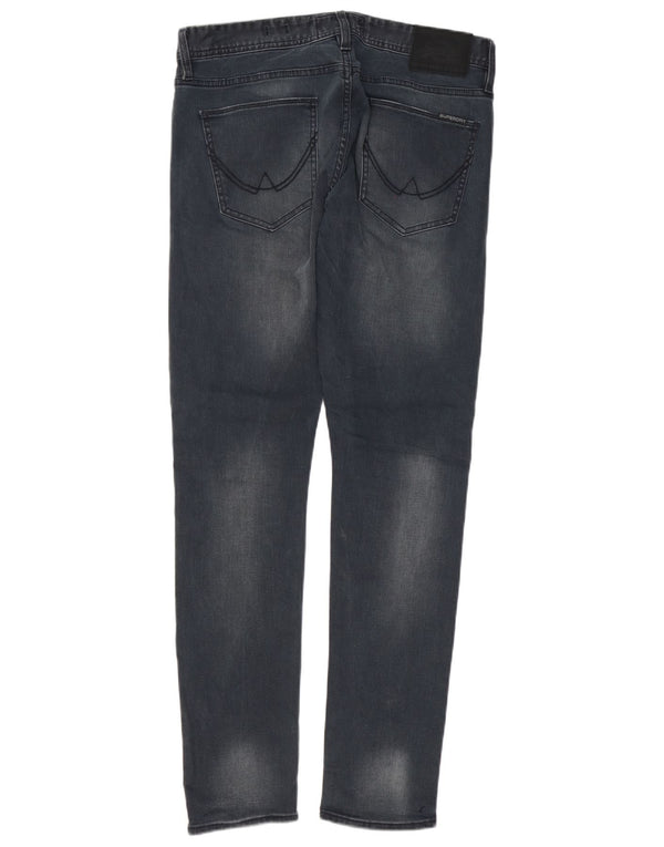 Superdry Mens Skinny Jeans W34 L32 Black Cotton