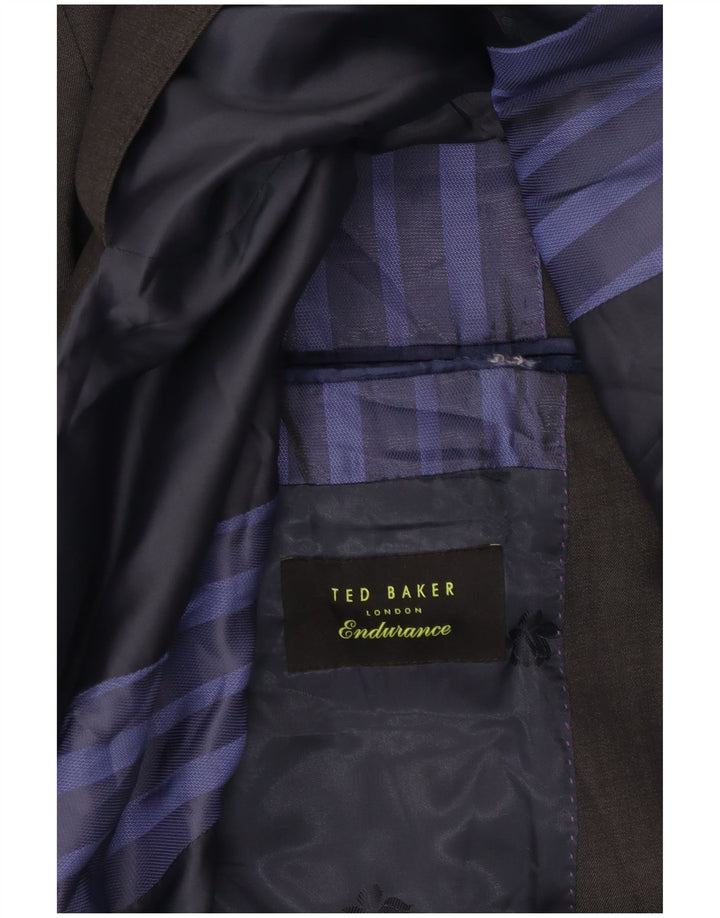 Ted Baker Mens 2 Button Blazer Jacket UK 38 Medium Grey Wool