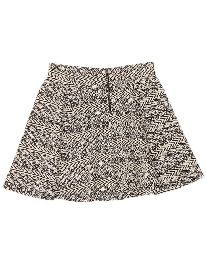 Superdry Womens Mini Skirt Medium W28 Grey Geometric Polyester
