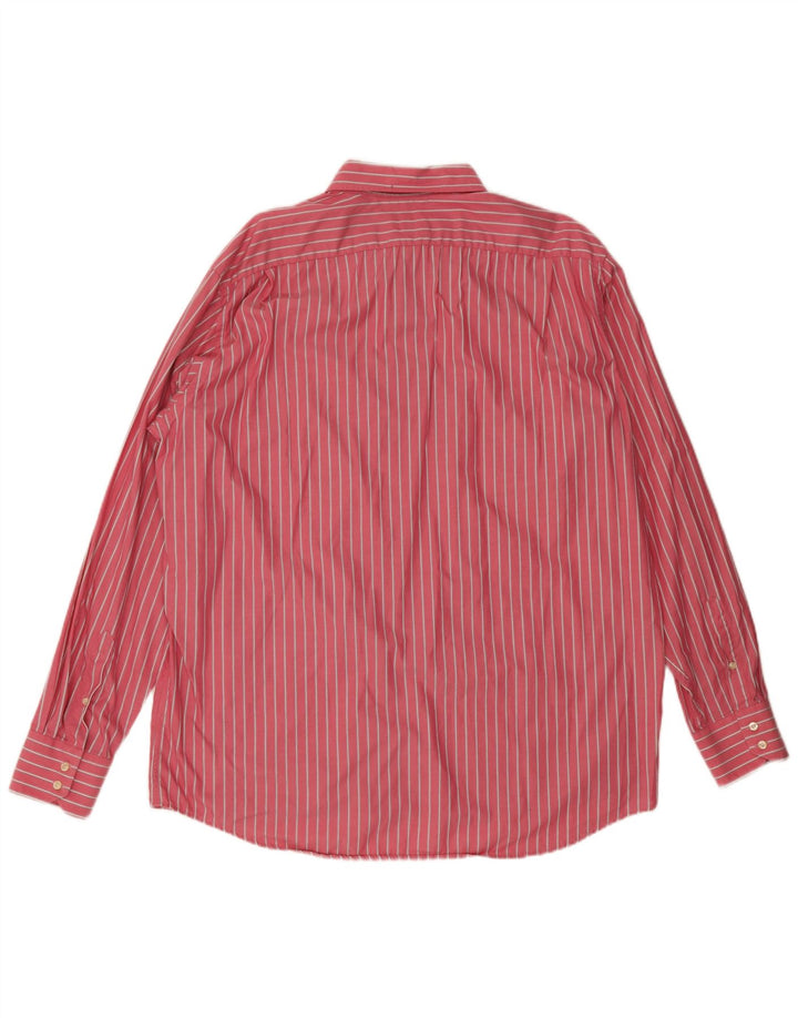Lacoste Mens Shirt Size 45 XL Pink Striped Cotton