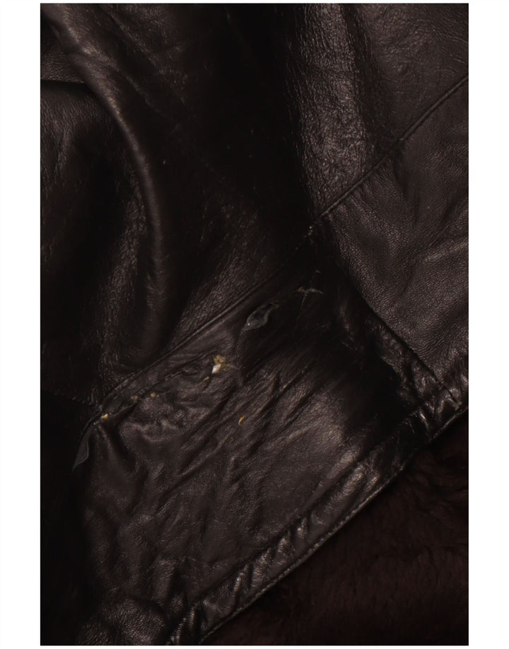 VINTAGE Mens Double Breasted Overcoat UK 40 Large Black