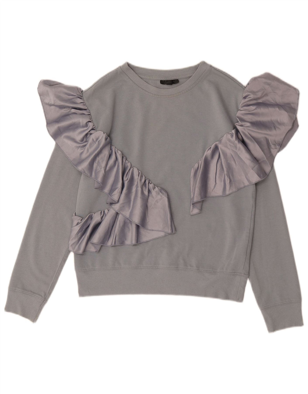 Topshop Womens Sweatshirt Jumper UK 8 Small Grey Cotton