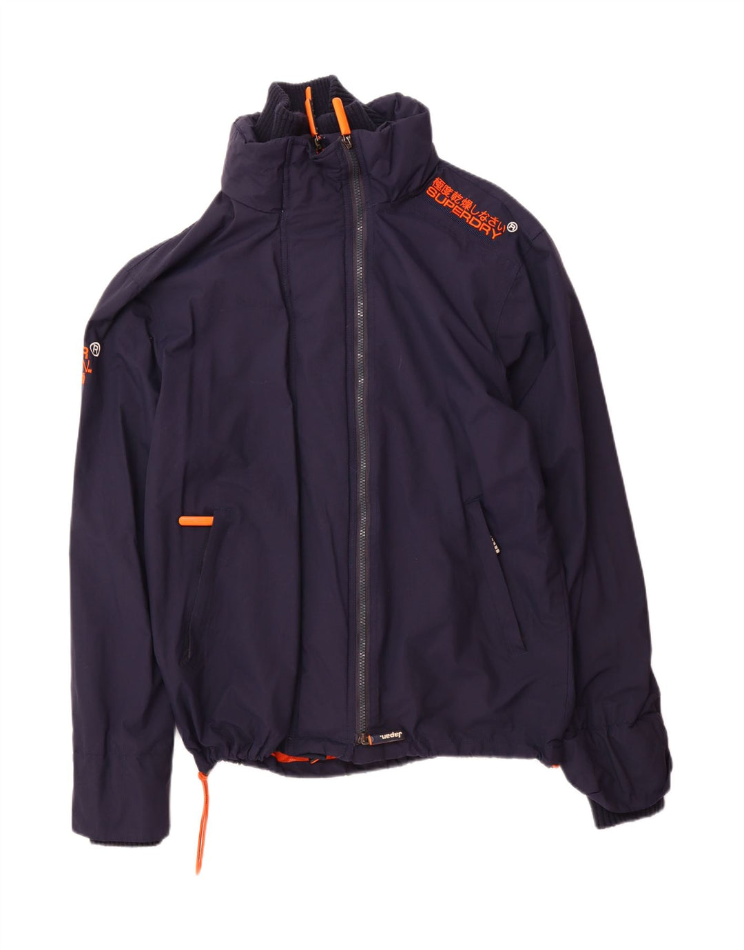 SUPERDRY Womens Windcheater Windbreaker Jacket UK 18 XL Navy Blue Nylon