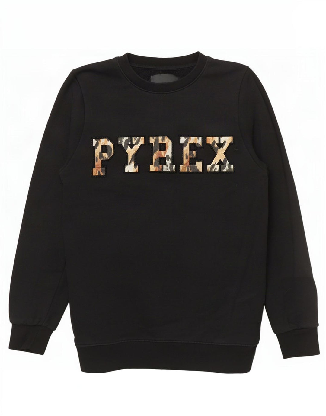 Pyrex Womens Graphic Sweatshirt Jumper UK 6 XS Black Cotton