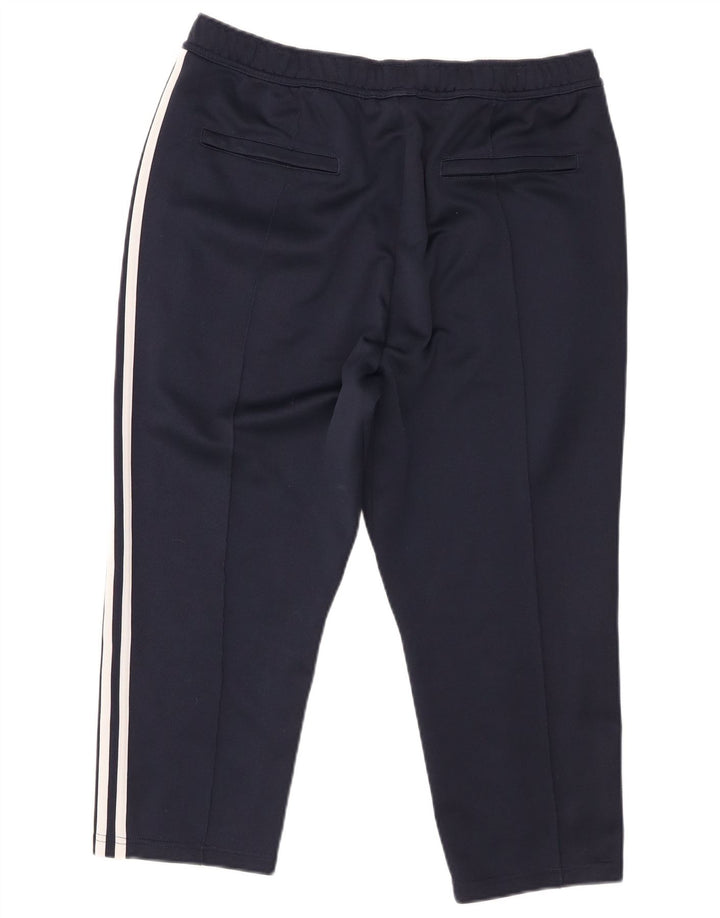 Adidas Mens Crop Tracksuit Trousers Large  Navy Blue Polyester