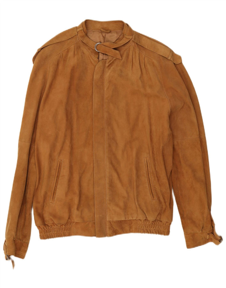 Vintage Mens Suede Jacket IT 52 XL Beige Leather