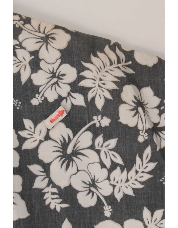 Kappa Mens Short Sleeve Shirt Large Grey Floral Polyester