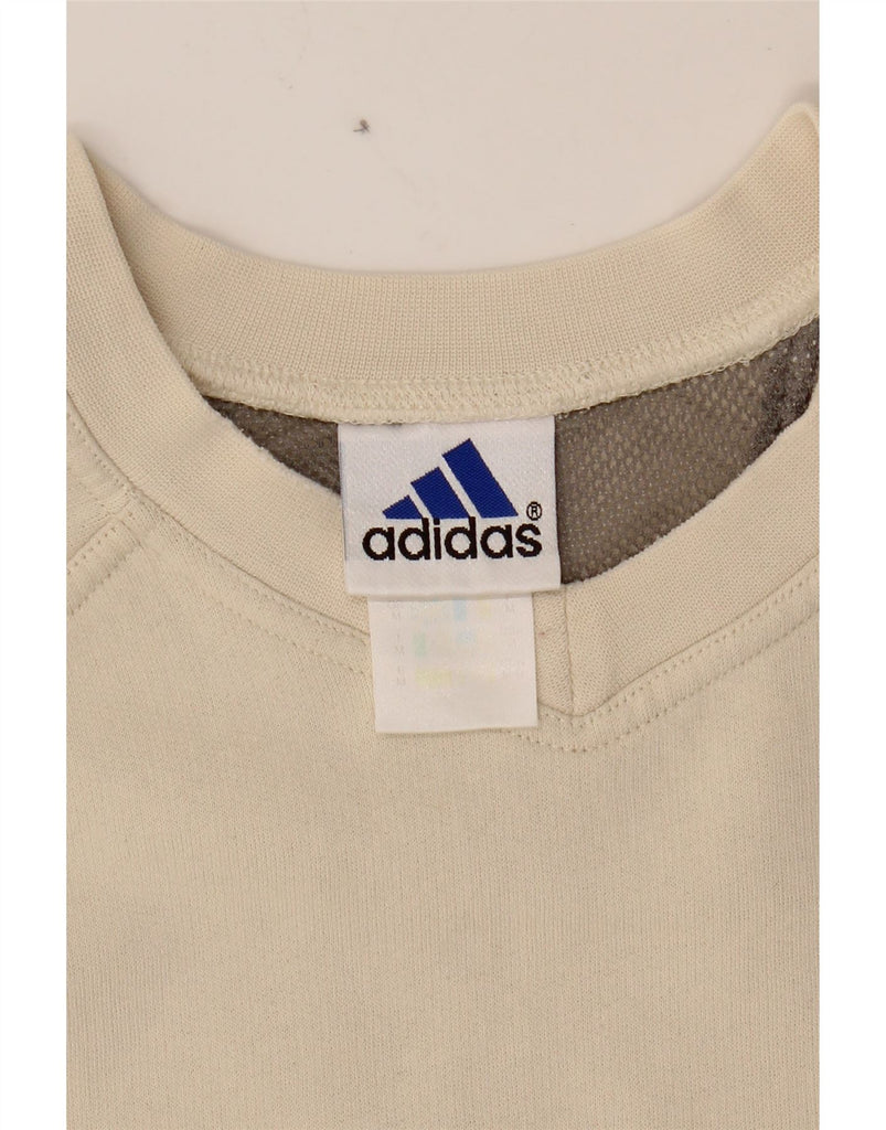 ADIDAS Mens Sweatshirt Jumper Medium Beige Cotton Vintage Adidas and Second-Hand Adidas from Messina Hembry 