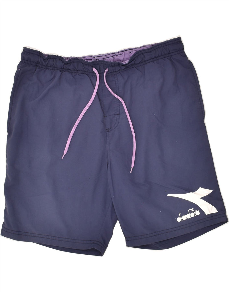 DIADORA Mens Sport Shorts Large Navy Blue | Vintage Diadora | Thrift | Second-Hand Diadora | Used Clothing | Messina Hembry 