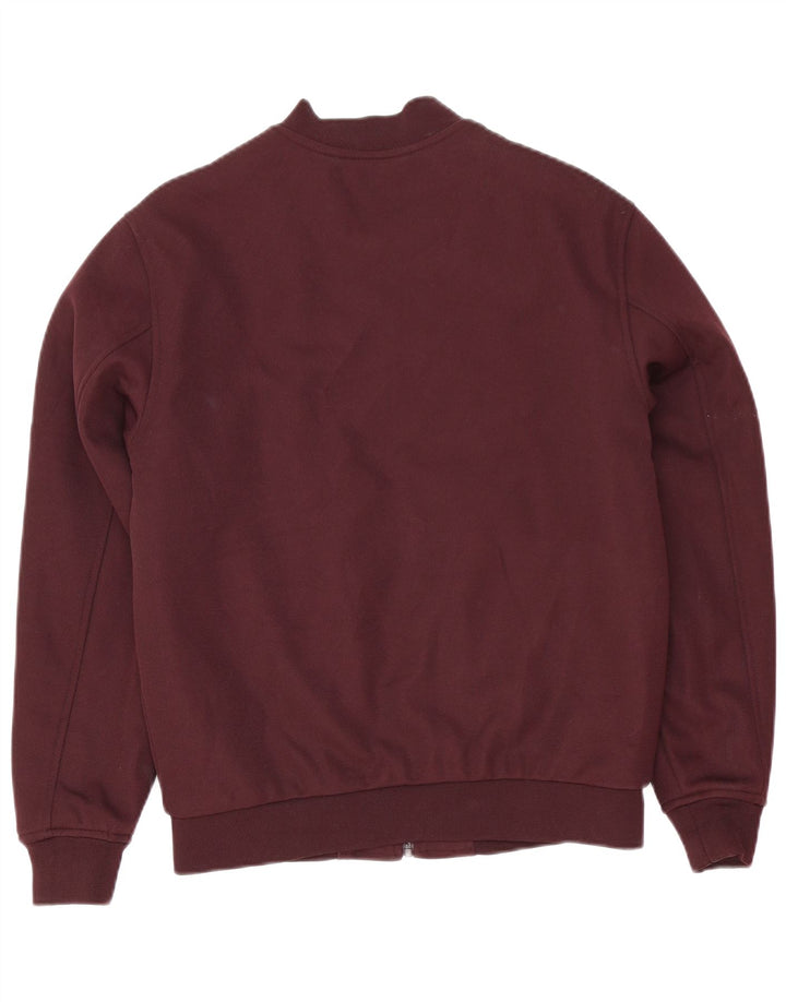 Zara Mens Bomber Jacket UK 38 Medium Burgundy Polyester
